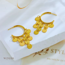 Brinco Antonella, aço inoxidável, argola, dourado.