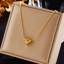 Colar Alana, aço inoxidável, pingente de coração, dourado.