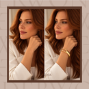 Pulseira Mia, dourado, assimétrico.
