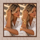 Conjunto Nora, dourado, geométrico.