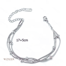 Pulseira Bruna, de aço inoxidável, prata, corrente enrolada.