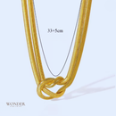 Conjunto Viviane, aço inoxidável, nó corrente,  colar e pulseira.