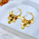 Brinco Antonella, aço inoxidável, argola, dourado.