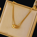 Conjunto Francisca, aço inoxidável, cor de ouro, grânulo bola, colar e pulseira.