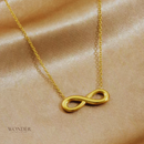 Colar Berlinda, aço inoxidável, dourado, com símbolo infinito.