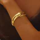 Pulseira Mia, dourado, assimétrico.