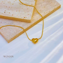Colar Alana, aço inoxidável, pingente de coração, dourado.