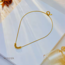 Colar Paty, aço inoxidável, dourado, pingente de bolas.