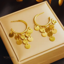 Brinco Antonella, aço inoxidável, argola, dourado.