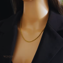 Conjunto Adriana, aço inoxidável, colar e pulseiras, dourado.