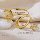 Conjunto Nora, dourado, minimalista, geométrico.