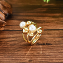 Anel Brigida, dourado e peróla, esfera.