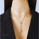 Colar Maria, aço inoxidável, dourado, ajustável de pingente de coração.