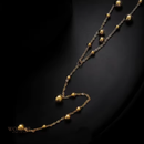 Colar Beatriz, aço inoxidável, dourado, com bolas.