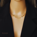 Conjunto Helena, aço inoxidável, dourado, colorido, colar, pulseira e tornozeleira.
