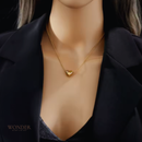 Colar Alana, aço inoxidável, pingente de coração, dourado.
