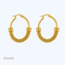 Brinco Vânia, aço inoxidável, circular argola, dourado.