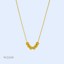 Colar Paty, aço inoxidável, dourado, pingente de bolas.