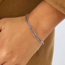 Pulseira Bruna, de aço inoxidável, prata, corrente enrolada.