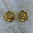 Brinco Evelin, aço inoxidável, dourado, espiral.